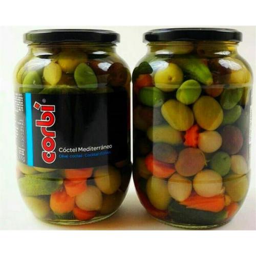 Оливки зелені 835г Корбі коктейль середземноморський з/к с/б