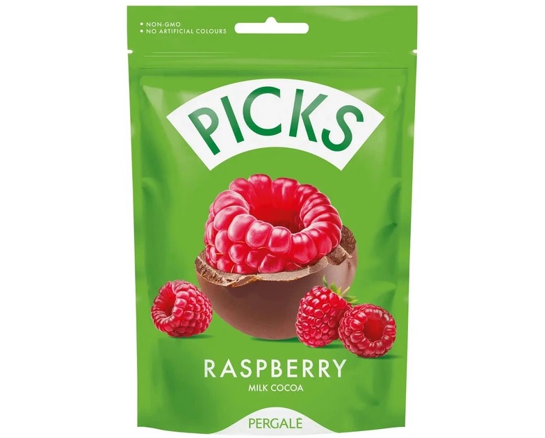 Цукерки 90г Пікс малина в шоколаді