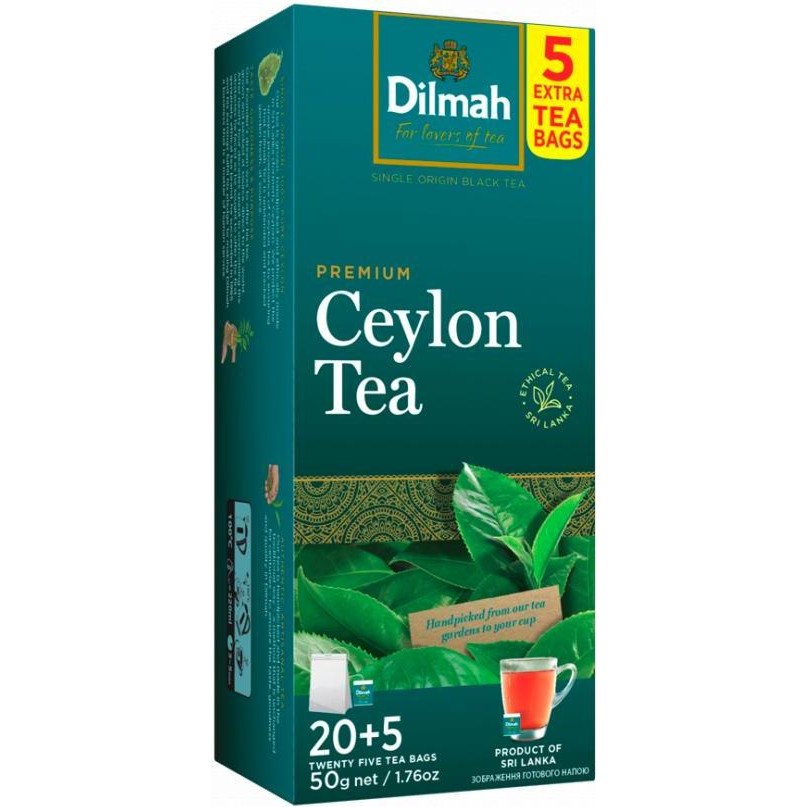 Чай Ділма Преміум чорний  25 пакетів