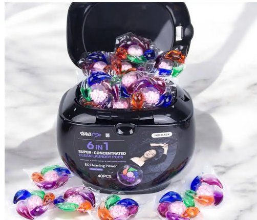 Капсули для прання 6 в1 40шт Велл Мі для чорного