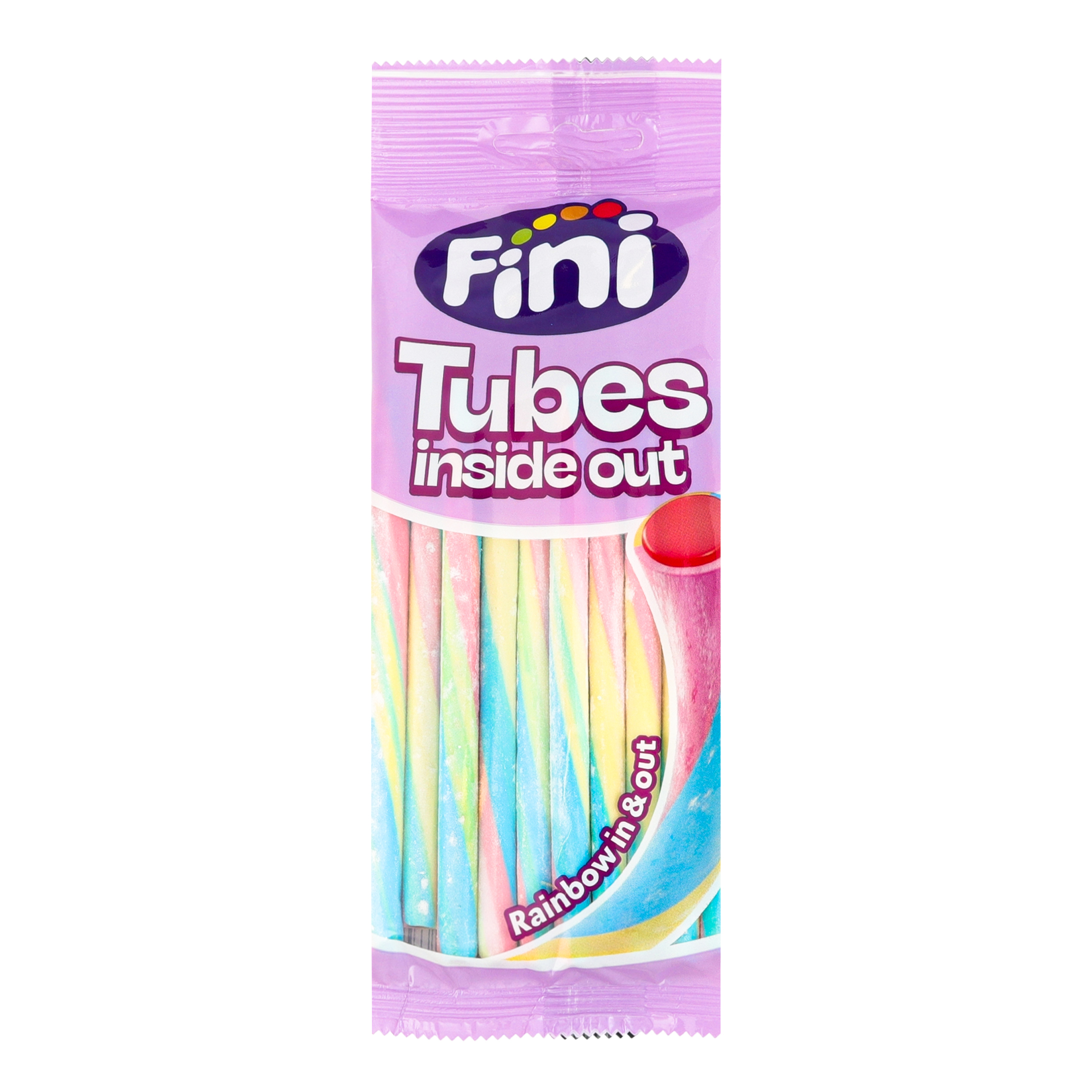 Жувальні цукерки 80г Фіні Веселкові трубочки навиворіт