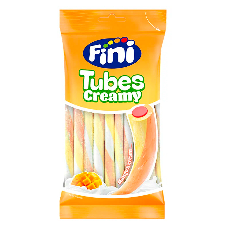 Жувальні цукерки 80г Фіні трубочки йогурт-манго