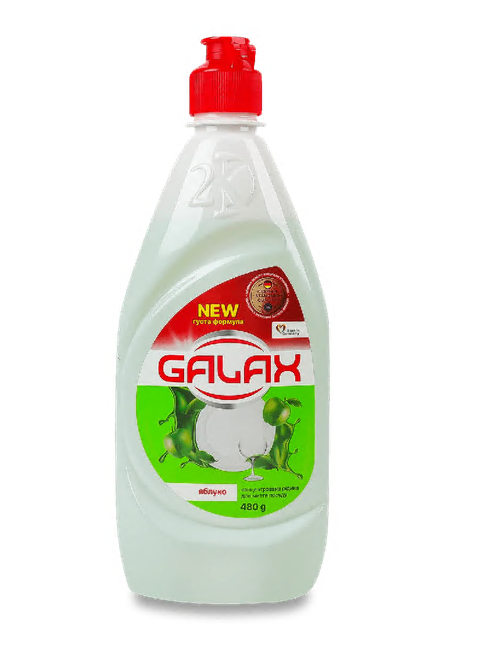Засіб для миття посуду 480мл Галакс Яблуко концентрат