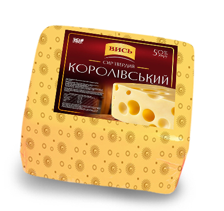 Сир Королівський 1кг Вись 50% квадрат (70362)