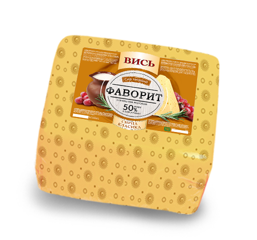 Сир Фаворит 1кг Вись 50% квадрат(70363)