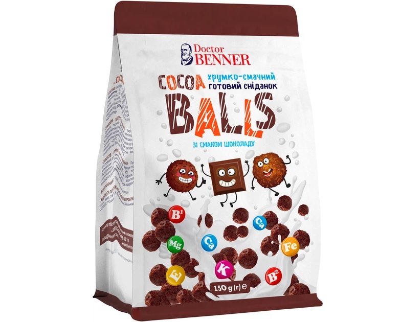 Сухий сніданок 150г Др. Беннер кульки з какао